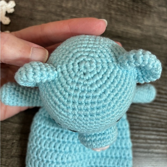 NWOT Handmade Light Blue Crochet Bear Lovey - Picture 9 of 12